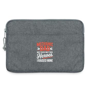 Mechanic Dad I Raised Mine Heroes Saying - Laptop bag 13" - heather grey - Front