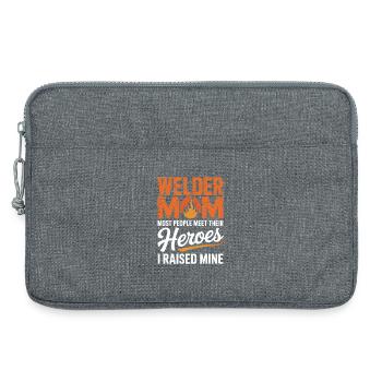 Welder Mom I Raised Mine Welder Heroes - Laptop bag 13" - heather grey - Front