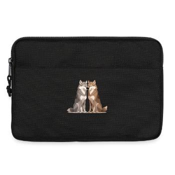 Hugging Wolves Duo - Laptop bag 13" - black - Front