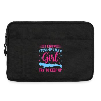 Fitness Fanatics Push-Up Like Girl Keep Up - Laptoptasche 13" - Schwarz - Vorne