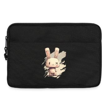Un lapin mignon aux yeux X - Sacoche pour ordinateur portable 13 pouces - noir - Devant