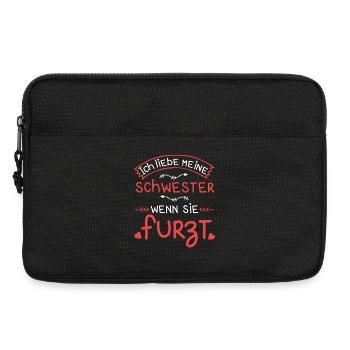 I love my sister farting farting farting - Laptop bag 13" - black - Front