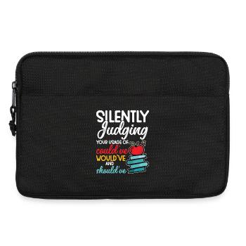 ELA-Lehrerin 1. Schultag Englisch - Laptoptasche 13" - Schwarz - Vorne
