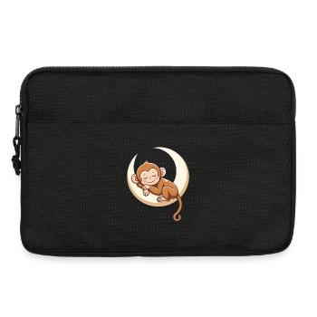 Sleeping monkey on moon pillow - Laptop bag 13" - black - Front