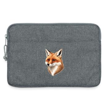 Fuchs Kopf Illustration: Warme Naturtöne - Laptoptasche 13" - Grau meliert - Vorne