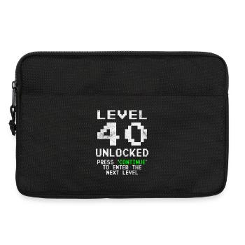 40th Birthday Level 40 Unlocked 40th Anniversary Gift - Laptop bag 13" - black - Front