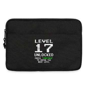 Level Unlocked Gamer Birthday 17 Years - Laptop bag 13" - black - Front