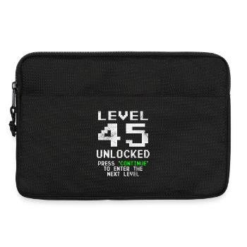 Level 45 unlocked - Gamer - Birthday - Gift - Laptop bag 13" - black - Front