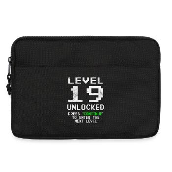 Gamer Niveau 19 débloqué - Gaming - Sacoche pour ordinateur portable 13 pouces - noir - Devant