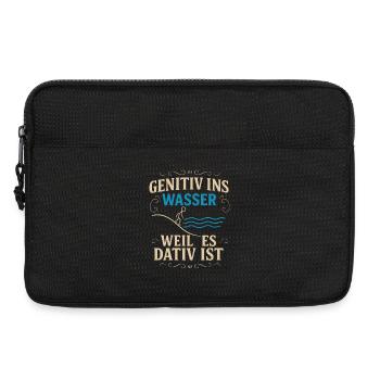 Genitiv ins Wasser – Sprachwitz - Laptoptasche 13" - Schwarz - Vorne