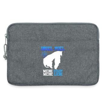 ÎLE DE POEL MA VILLE MON AMOUR Drôle - Sacoche pour ordinateur portable 13 pouces - gris chiné - Devant