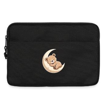 Ours câlin de lune dans un rêve - Sacoche pour ordinateur portable 13 pouces - noir - Devant