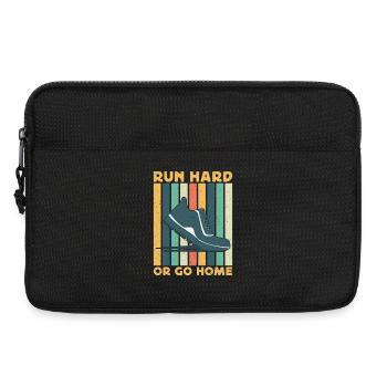 Coureur de marathon courir à fond ou rentrer chez soi - Sacoche pour ordinateur portable 13 pouces - noir - Devant