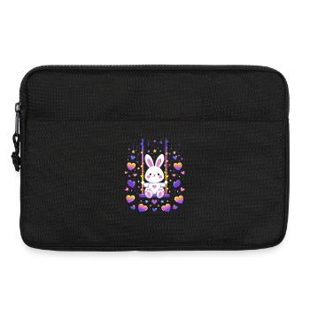 Bunny swing with hearts - Laptop bag 13" - black - Front