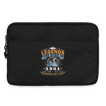 1961 Vintage Motorrad Biker Geburtstag Geboren  - Laptoptasche 13" - Schwarz - Vorne