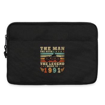 Vintage Motorrad 1991 Retro Geburtstagsgeschenk - Laptoptasche 13" - Schwarz - Vorne