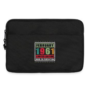 February 1961 birthday February 1961 February - Laptop bag 13" - black - Front