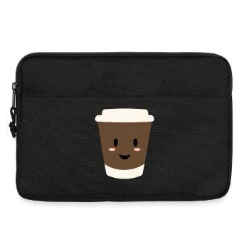 Sourire en tasse de café Kawaii - Sacoche pour ordinateur portable 13 pouces - noir - Devant