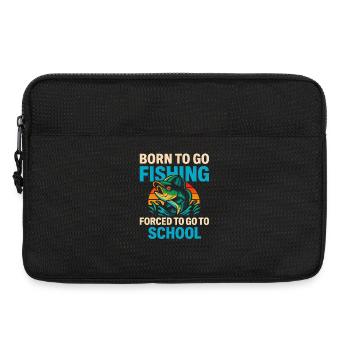 Né pour aller pêcher, forcé d’aller à l’école Pêcheur - Sacoche pour ordinateur portable 13 pouces - noir - Devant