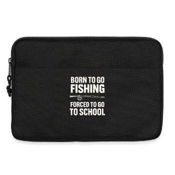 Né pour aller pêcher, forcé d’aller à l’école Pêcheur - Sacoche pour ordinateur portable 13 pouces - noir - Devant