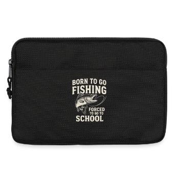 Né pour aller pêcher, forcé d’aller à l’école Pêcheur - Sacoche pour ordinateur portable 13 pouces - noir - Devant