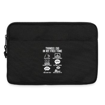 Activités que je fais pendant mon temps libre : pêche au bar - Sacoche pour ordinateur portable 13 pouces - noir - Devant