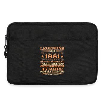 1981 Jahrgang 45 Jahre perfekt gealtert - Laptoptasche 13" - Schwarz - Vorne