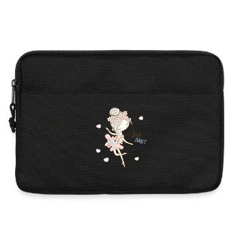 Love Ballet Cute Ballerina Illustration - Laptop bag 13" - black - Front