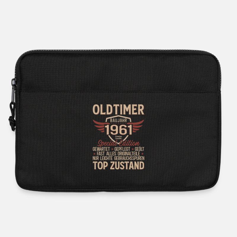 65. Geburtstag Shirt – Oldtimer 1961 Vintage Retro - Laptoptasche 13" - Schwarz