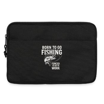 Né pour aller pêcher, forcé de travailler Pêcheur - Sacoche pour ordinateur portable 13 pouces - noir - Devant