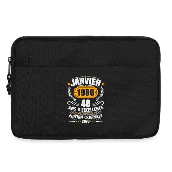 Vintage Januar 1986 40-jähriges Jubiläumsgeschenk - Laptoptasche 13" - Schwarz - Vorne