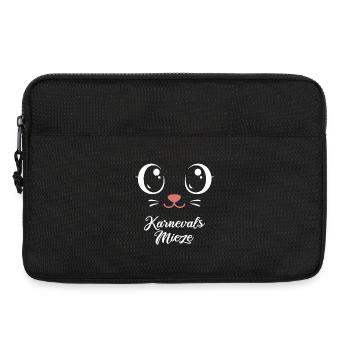 Karnevals Mieze | Big Face Kostüm Verkleidung - Laptoptasche 13" - Schwarz - Vorne