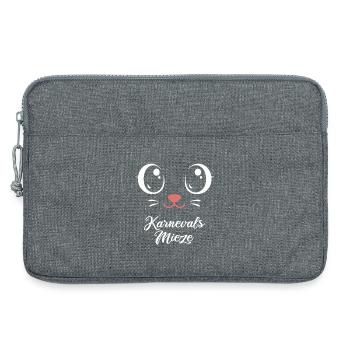 Karnevals Mieze | Big Face Kostüm Verkleidung - Laptoptasche 13" - Grau meliert - Vorne