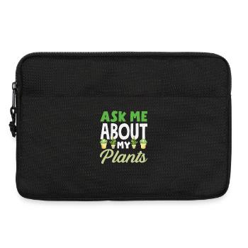 Demande-moi pour mes plantes, jardinier drôle - Sacoche pour ordinateur portable 13 pouces - noir - Devant