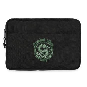 Crochet Vibes Only Funny Crochet Dragon For - Laptop bag 13" - black - Front