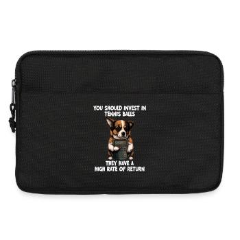 Lustiger Buchhalter investiert in Tennisbälle - Laptoptasche 13" - Schwarz - Vorne