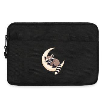 Raton laveur lunaire sur le croissant - Sacoche pour ordinateur portable 13 pouces - noir - Devant