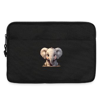 Dessin animé mignon bébé éléphant - Sacoche pour ordinateur portable 13 pouces - noir - Devant