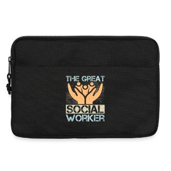 Citation d’un travailleur social : Le grand travail social - Sacoche pour ordinateur portable 13 pouces - noir - Devant
