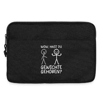 Stick Figure DID YOU LIFT WEIGHTS Funny - Laptop bag 13" - black - Front