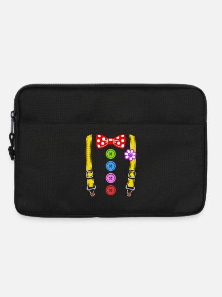Buntes Clown Kostüm mit Hosenträgern - Laptoptasche 13" - Schwarz