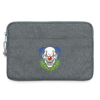Dämonischer Clown mit grimmigem Grinsen Kostüm - Laptoptasche 13" - Grau meliert - Vorne