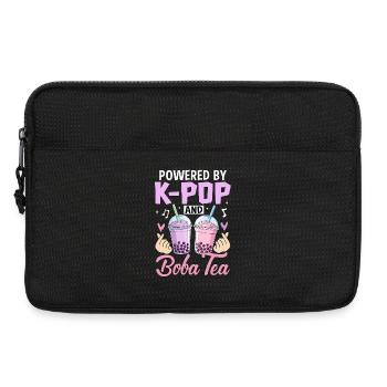 Powered By K Pop And Boba Tea - Laptoptasche 13" - Schwarz - Vorne
