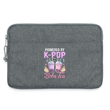 Powered By K Pop And Boba Tea - Laptop bag 13" - heather grey - Front
