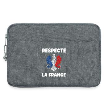 Respect France Trikolore Adler - Laptoptasche 13" - Grau meliert - Vorne