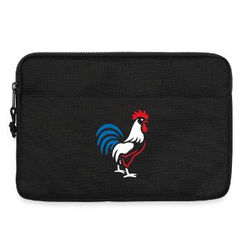 Vibrant blue red rooster - Laptop bag 13" - black - Front