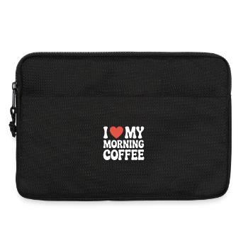 Ich liebe meinen Morgenkaffee - Laptoptasche 13" - Schwarz - Vorne