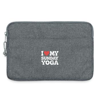 J’adore mon yoga du dimanche - Sacoche pour ordinateur portable 13 pouces - gris chiné - Devant