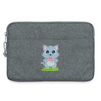 Gâteau au chat - Sacoche pour ordinateur portable 13 pouces - gris chiné - Devant