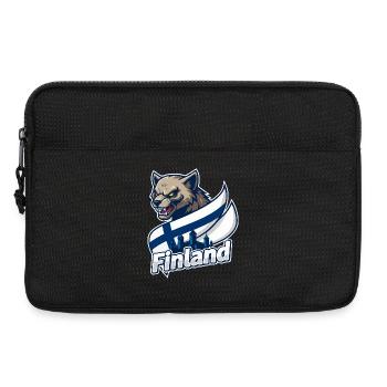 Le loup de Finlande avec drapeau finlandais - Sacoche pour ordinateur portable 13 pouces - noir - Devant